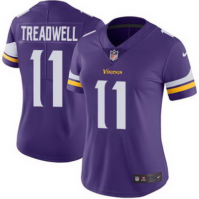 Nike Vikings #11 Laquon Treadwell Purple Team Color Womens Stitched NFL Vapor Untouchable Limited Je