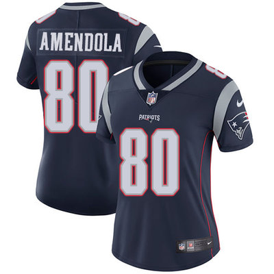 Nike Patriots #80 Danny Amendola Navy Blue Team Color Womens Stitched NFL Vapor Untouchable Limited 