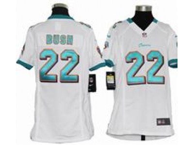 Youth Nike Youth Miami Dolphins #22 Reggie Bush White jerseys