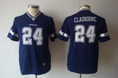 Youth Kids Dallas Cowboys #24 Morris Claiborne Blue Jersey