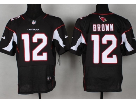 Nike Arizona Cardinals 12 John Brown Black Elite NFL Jersey