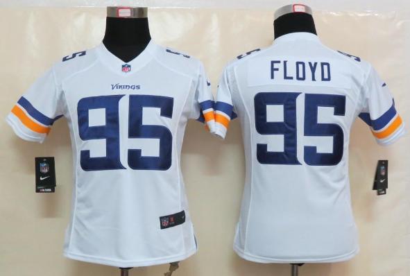 Women Nike Minnesota Vikings 95 Sharrif Floyd White Limited NFL Football Jerseys 2013 New Style