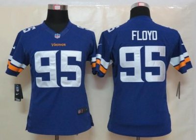 Women Nike Minnesota Vikings 95 Sharrif Floyd Purple Limited NFL Football Jerseys 2013 New Style