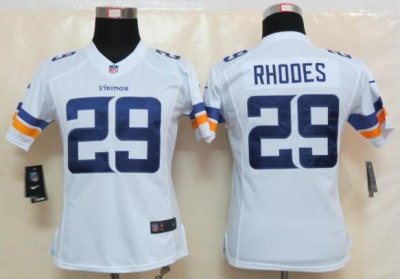 Women Nike Minnesota Vikings 29 Xavier Rhodes White Limited NFL Football Jerseys 2013 New Style