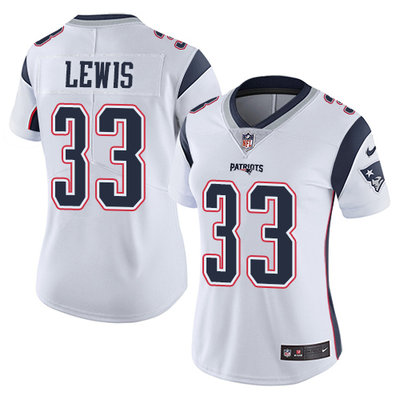 Nike Patriots #33 Dion Lewis White Womens Stitched NFL Vapor Untouchable Limited Jersey