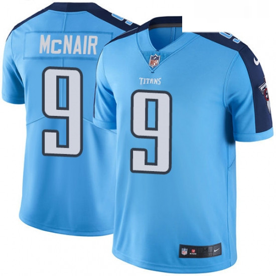 Mens Nike Tennessee Titans 9 Steve McNair Light Blue Team Color Vapor Untouchable Limited Player NFL