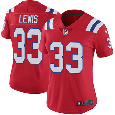 Nike Patriots #33 Dion Lewis Red Alternate Womens Stitched NFL Vapor Untouchable Limited Jersey