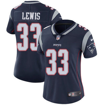 Nike Patriots #33 Dion Lewis Navy Blue Team Color Womens Stitched NFL Vapor Untouchable Limited Jers