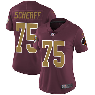 Nike Redskins #75 Brandon Scherff Burgundy Red Alternate Womens Stitched NFL Vapor Untouchable Limit