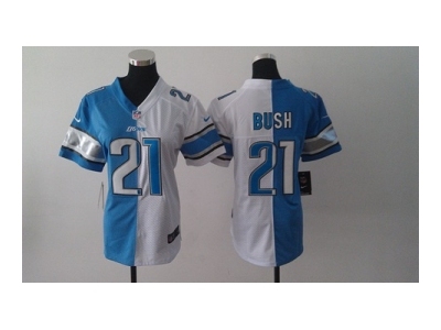 Nike Women NFL Detroit Lions #21 Reggie Bush white-blue[Elite split]