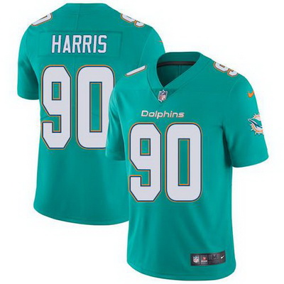 Nike Dolphins #90 Charles Harris Aqua Green Team Color Youth Stitched NFL Vapor Untouchable Limited 