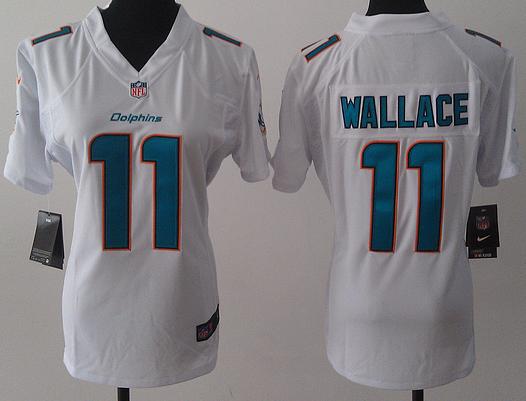 Women Nike Miami Dolphins 11 Mike Wallace White NFL Jerseys 2013 New Style