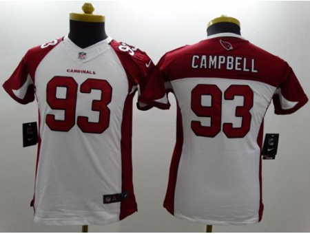 Youth Nike Arizona Cardinals #93 Calais Campbell White Stitched NFL Limited Jersey