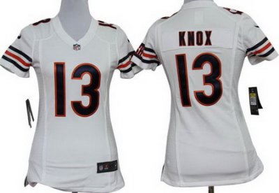 Women Nike Chicago Bears 13# Johnny Knox White Nike NFL Jerseys