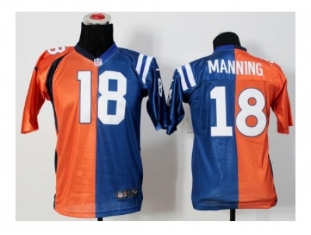 Nike Youth Denver Broncos #18 Manning blue-orange[Elite split]