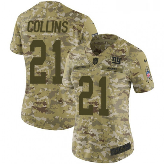 Womens Nike New York Giants 21 Landon Collins Limited Camo 2018 Salute to Service NFL Jersey