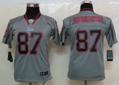 Women Nike New England Patriots 87 Rob Gronkowski Grey Lights Out Elite NFL Jerseys