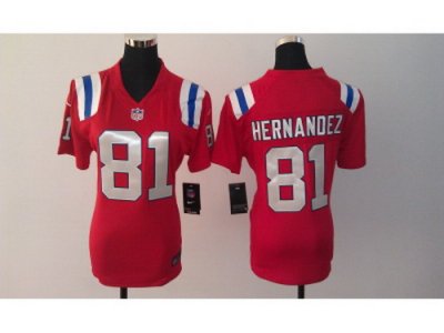 Nike Women New England Patriots #81 Aaron Hernandez red jerseys