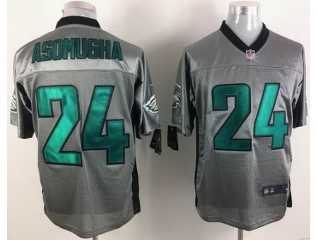 Nike Philadelphia Eagles 24 Nnamdi Asomugha Grey Shadow Elite NFL Jersey