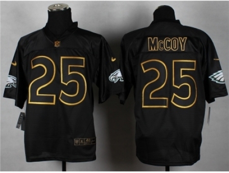 Nike Philadelphia Eagles 25 LeSean McCoy black Elite gold lettering fashion NFL Jersey