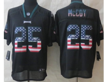 Nike Philadelphia Eagles 25 LeSean McCoy Black Elite USA Flag Fashion NFL Jersey