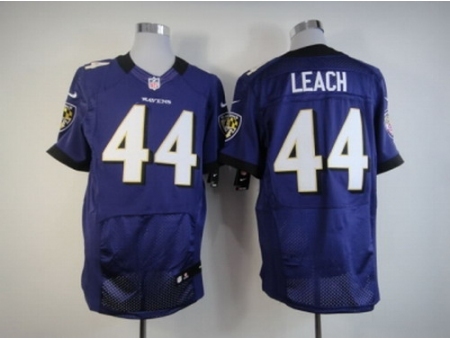 Nike Baltimore Ravens 44 Vonta Leach Purple Elite NFL Jersey