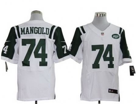 Nike New York Jets 74 Nick Mangold White Elite NFL Jersey