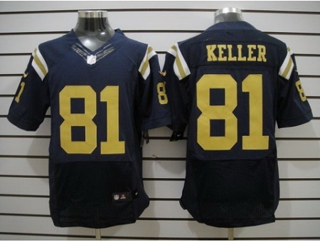 Nike New York Jets 81 Dustin Keller Blue Elite NFL Jersey