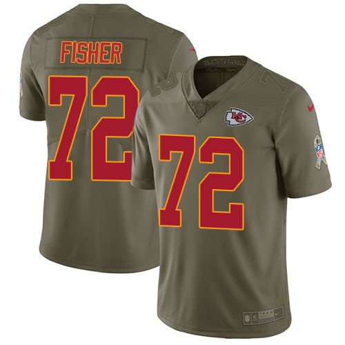 Nike Chiefs #72 Eric Fisher Olive Mens Stitched NFL Limited 2017 Salute to Service Jersey