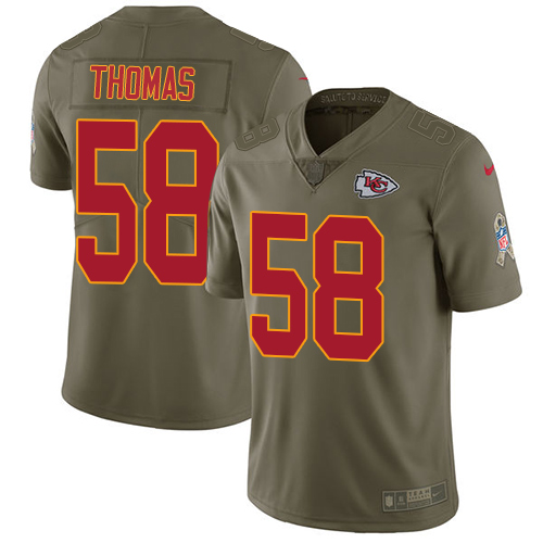 Nike Chiefs #58 Derrick Thomas Olive Mens Stitched NFL Limited 2017 Salute to Service Jersey