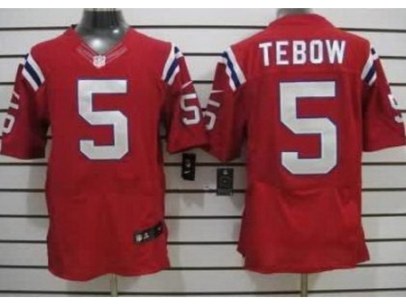 Nike New England Patriots 5 Tim Tebow Red Elite NFL Jersey