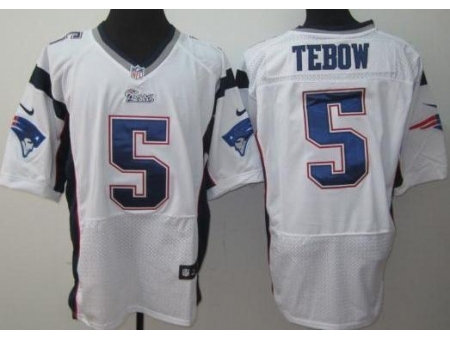 Nike New England Patriots 5 Tim Tebow White Elite NFL Jersey