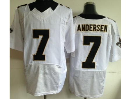 Nike New Orleans Saints 7 Morten Andersen White Elite NFL Jersey