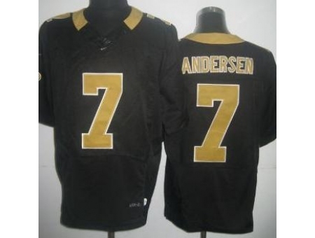 Nike New Orleans Saints 7 Morten Andersen Black Elite NFL Jersey