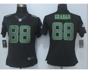 nike women nfl jerseys seattle seahawks 88 graham black[nike impact limited]