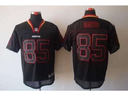 Nike San Francisco 49ers 85 Vernon Davis Black Elite Lights Out NFL Jersey