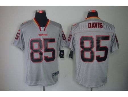 Nike San Francisco 49ers 85 Vernon Davis Grey Elite Lights Out NFL Jersey