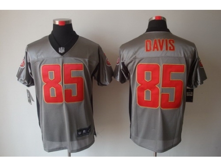 Nike San Francisco 49ers 85 Vernon Davis Grey Elite Shadow NFL Jersey