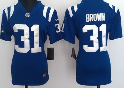 Women Nike Indianapolis Colts 31# Donald Brown Blue Nike NFL Jerseys