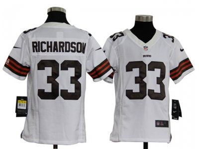 Nike Youth NFL Cleveland Browns #33 Trent Richardson White Jerseys