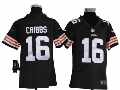 Nike Youth NFL Cleveland Browns #16 Joshua Cribbs Brown Jerseys