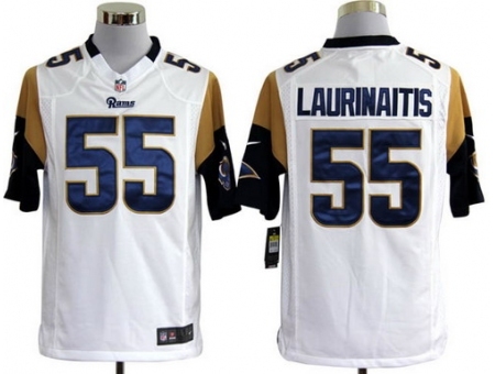 Nike St. Louis Rams 55 James Laurinaitis White Game NFL Jersey