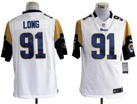 Nike St. Louis Rams 91 Chris Long White Game NFL Jersey