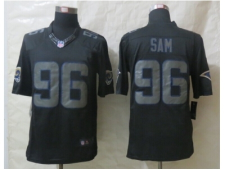 Nike St. Louis Rams 96 Michael Sam Black Impact Limited NFL Jersey