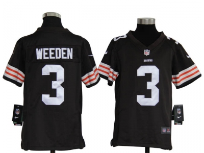 Nike Youth NFL Cleveland Browns #3 Brandon Weeden Brown Jerseys