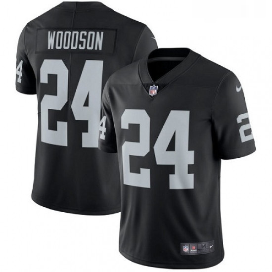 Mens Nike Oakland Raiders 24 Charles Woodson Black Team Color Vapor Untouchable Limited Player NFL J