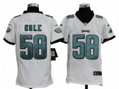 Youth Nike NFL Philadelphia Eagles #58 Trent Cole White Jerseys