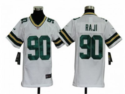 Youth Nike NFL Green Bay Packers #90 B.J. Raji White Jerseys