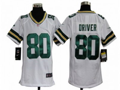 Youth Nike NFL Green Bay Packers #80 Donald Driver White Jerseys