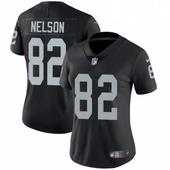 Womens Nike Oakland Raiders 82 Jordy Nelson Black Team Color Vapor Untouchable Limited Player NFL Je